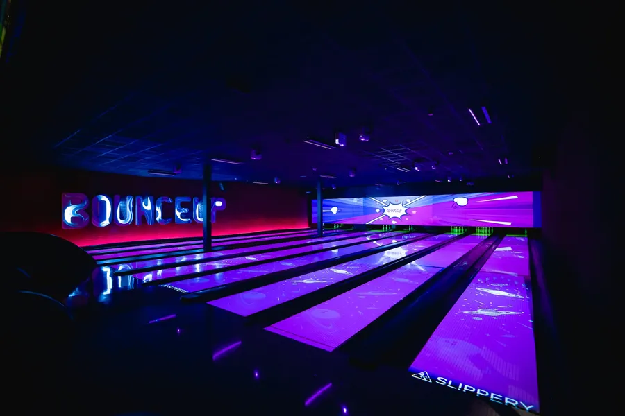 Glow bowling lanes