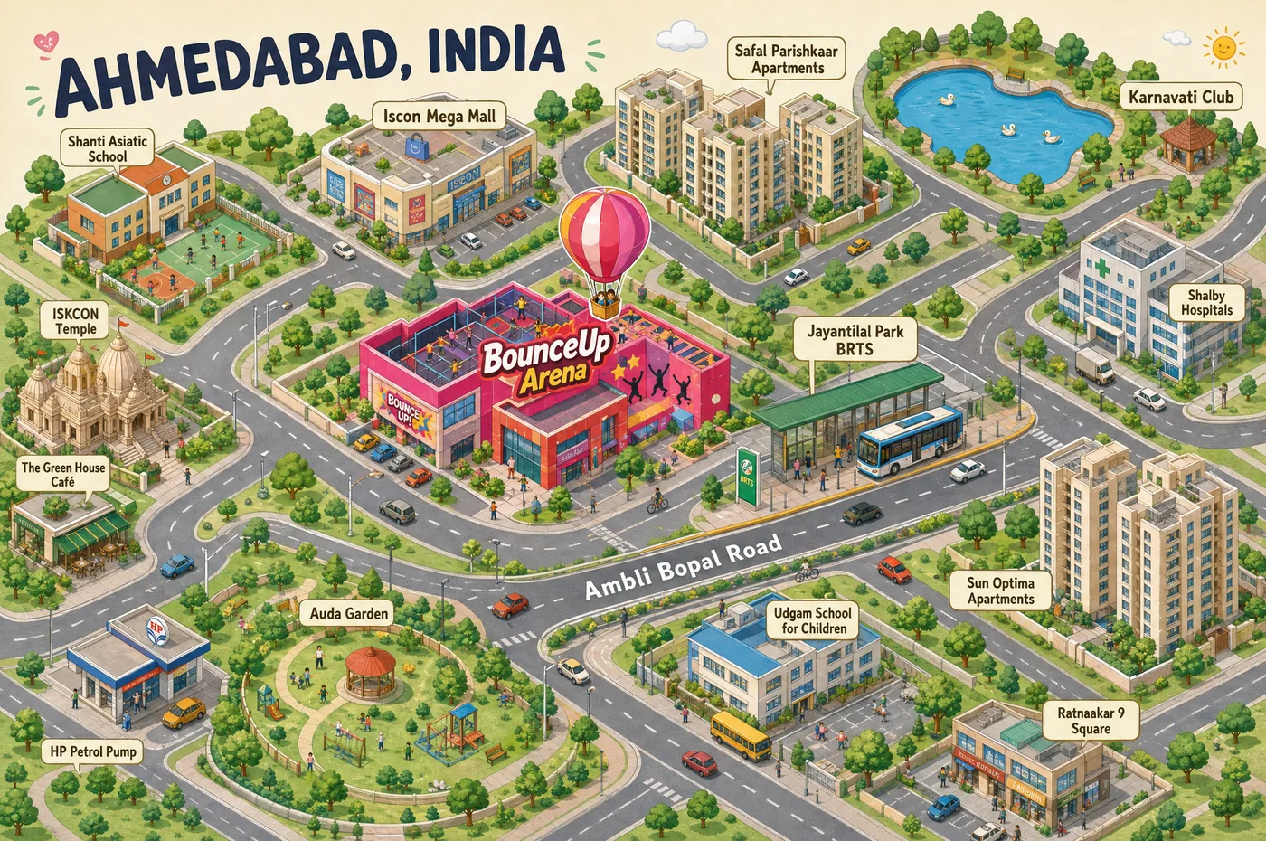 Map to BounceUp Ahmedabad