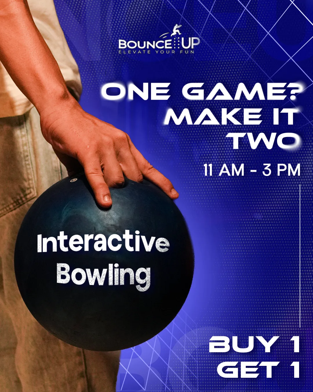 Interactive Bowling buy one get one, 11 AM to 3 PM